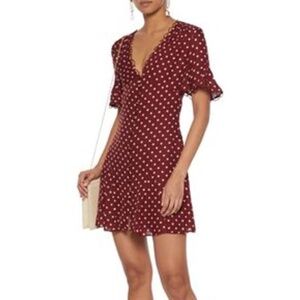 Nicholas Polka Dot Godet Button Front Dress Size 12